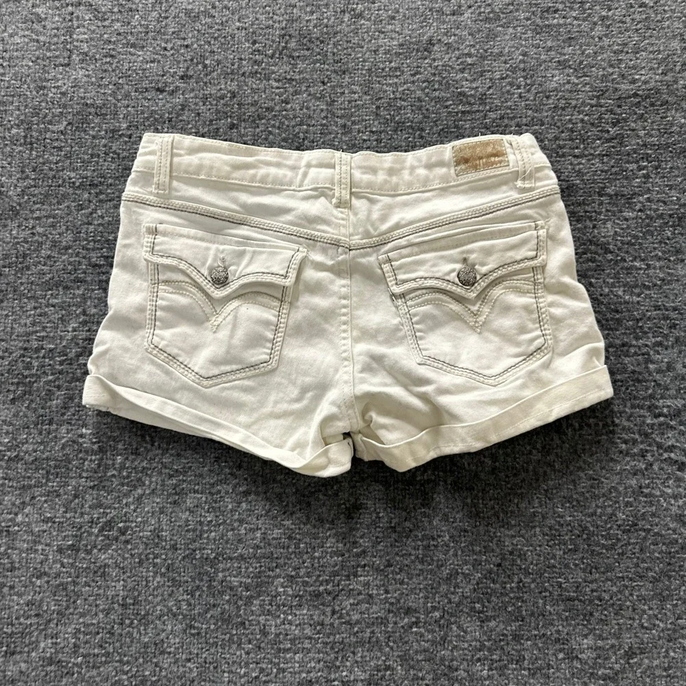 Levi's Shorts Womens Size 11 White Midi Denim Cuffed Flap Pocket Casual